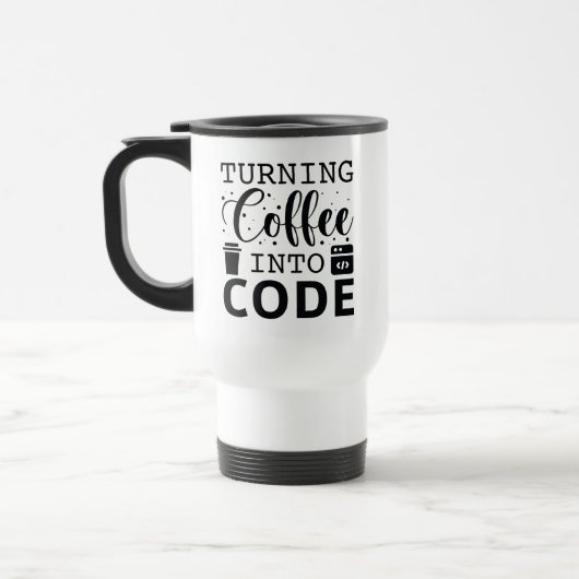 Mug De Voyage Transformer Le Café En Code (Gauche)