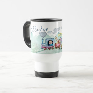 Mug De Voyage Transport ferroviaire vintage photo de l'aquarelle