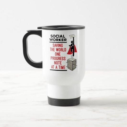 Mug De Voyage Travailleur social Note de progrès drôle Travail s (Gauche)