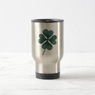Mug De Voyage Trèfle à quatre feuilles aquarelle verte