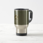 Mug De Voyage Trèfle élégant Saint-Patrick,Cuir Vert (Devant droit)