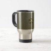 Mug De Voyage Trèfle élégant Saint-Patrick,Cuir Vert (Devant gauche)