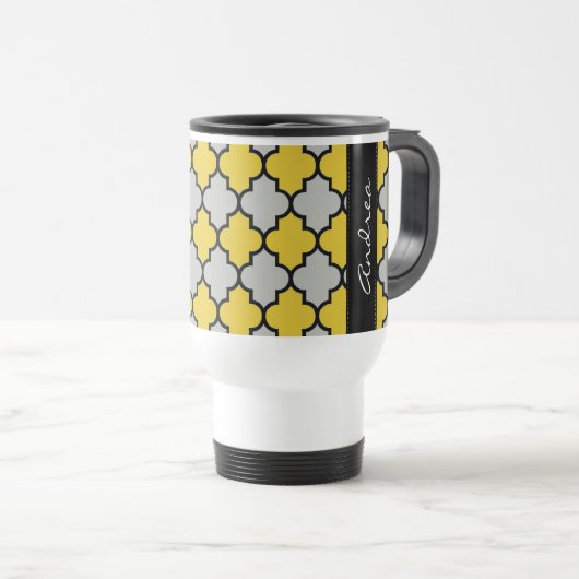 Mug De Voyage Trellis Marocain, Latticwork, Votre Nom (Devant droit)