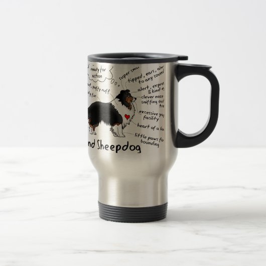 Mug De Voyage Tri sheltie noir (Droit)