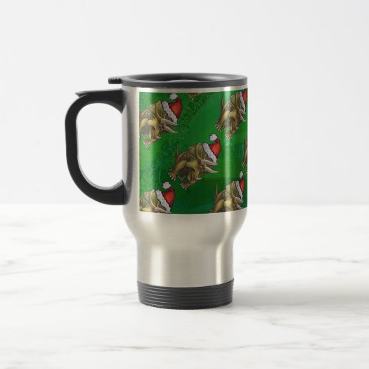 Mug De Voyage Tricératops vert Noël (Gauche)