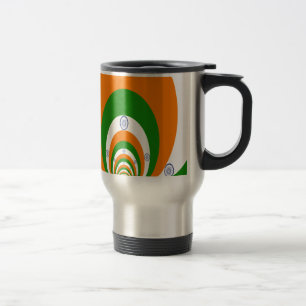 Mug De Voyage Tricolore d'un safran très profond, blanc VERT