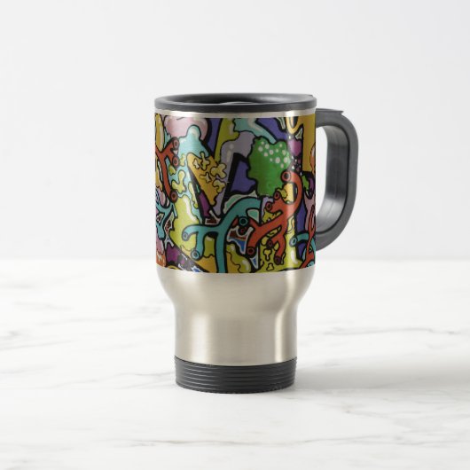 Mug De Voyage tripes de graffiti (Devant droit)