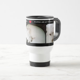 Mug De Voyage Trois belles photos d'un beau chien blanc noir