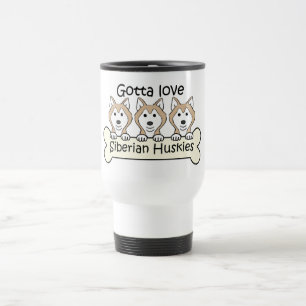 Mug De Voyage Trois chiens de traîneau sibériens
