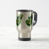 Mug De Voyage Trois Coeurs de Golf Vert Design, (Devant droit)