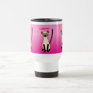 Mug De Voyage Trois inoxydables personnalisés par rose de chats