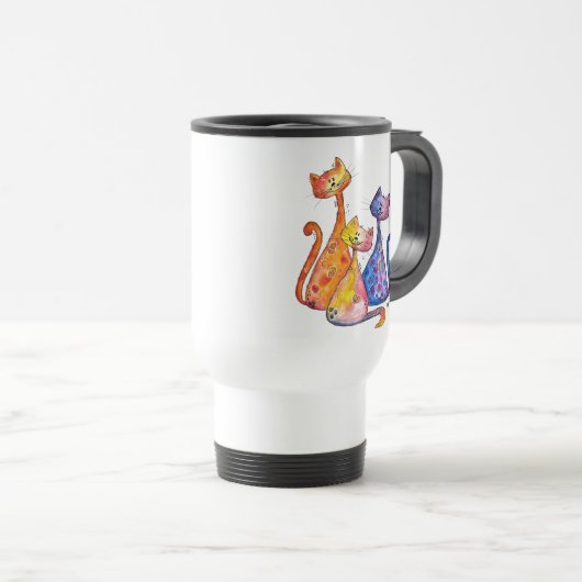 Mug De Voyage Trois mignons chats Whimsical (Devant droit)