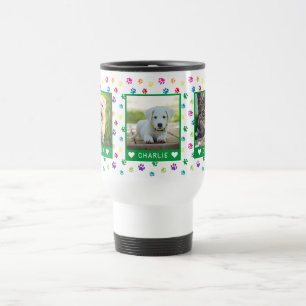 Mug De Voyage Trois Photos pour animaux de compagnie Noms Vert C