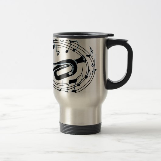 Mug De Voyage Trompette et notes musicales (Droit)