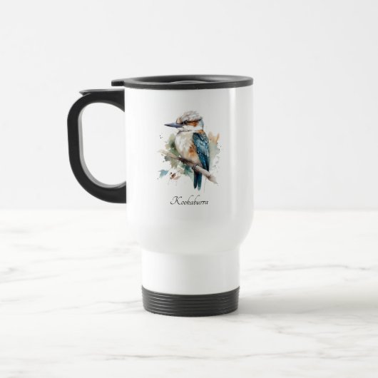 Mug De Voyage True Blue Kookaburra, personnalisé (Gauche)