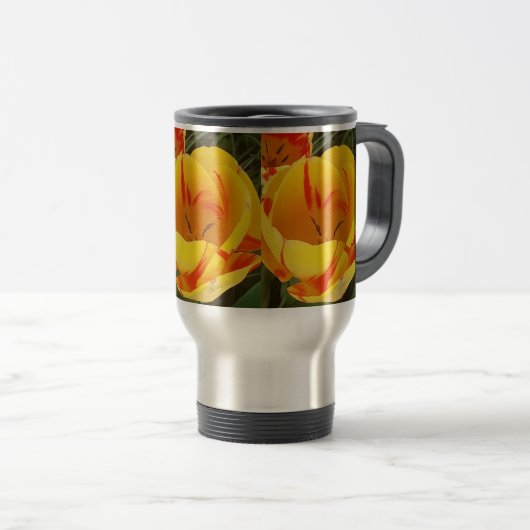 Mug De Voyage Tulipes jaunes printanières (Devant droit)