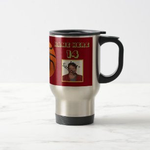 Mug De Voyage Tumbler photo personnalisées de basket-ball en tex
