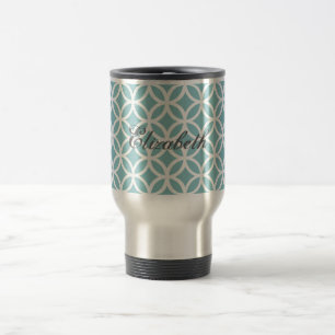 Mug De Voyage Turquoise Motif diamant Personnalisé