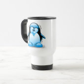 Mug De Voyage Tux bleu froid de tremblement (Devant gauche)