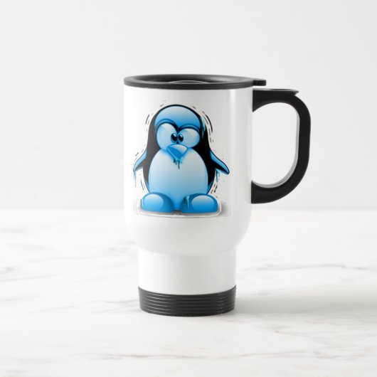 Mug De Voyage Tux bleu froid de tremblement (Droite)