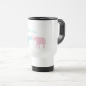 Mug De Voyage Twin Elephant Rose Et Bleu (Devant droit)