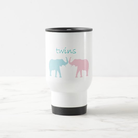 Mug De Voyage Twin Elephant Rose Et Bleu (Centre)