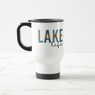 Mug De Voyage Typographie d'impression de Lake Life Cheetah