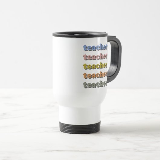 Mug De Voyage Typographie du Boho enseignant (Devant droit)