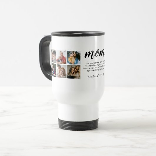 Mug De Voyage Typographie moderne Photo Collage Cadeau Pour Mama (Devant gauche)