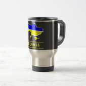 Mug De Voyage Ukraine Drapeau avec votre nom (Devant droit)
