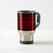 Mug De Voyage Ukrainian traditional vushuvanka folk pattern red (Devant droit)