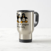 Mug De Voyage Un la conception drôle d'énonciation de pingouins (Devant droit)