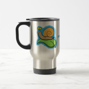 Mug De Voyage Un mignon escargot heureux sur une illustration d'
