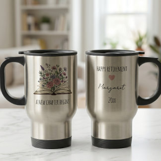 Mug De Voyage Un Nouveau Chapitre Commence Fleur de Retraite Per