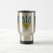 Mug De Voyage Un trident ukrainien texturé drapeau d'Ukraine cou (Centre)