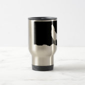 Mug De Voyage Unique Noir & Blanc Pop Art Wolf Silhouette (Centre)