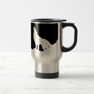 Mug De Voyage Unique Noir & Blanc Pop Art Wolf Silhouette