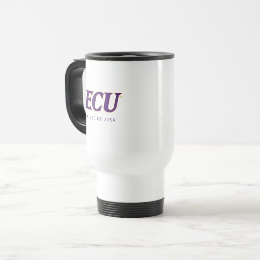 Mug De Voyage Université de Caroline de l'Est | Logo de l'écu (Devant gauche)