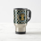 Mug De Voyage Université d'échecs sur l'emblème de la terre de (Devant droit)