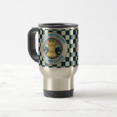 Mug De Voyage Université d'échecs sur l'emblème de la terre de (Devant gauche)