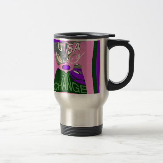 Mug De Voyage USA Change Art Print (Droit)