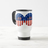 Mug De Voyage USA - Drapeau américain et étoiles en cercle (Devant gauche)