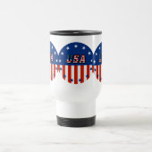 Mug De Voyage USA - Drapeau américain et étoiles en cercle (Centre)