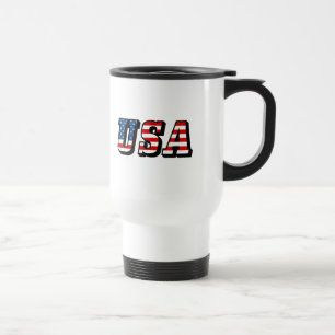 Mug De Voyage USA Drapeau Texte 15 Oz Acier Inoxydable Boug de v