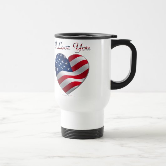 Mug De Voyage USA Flag Heart Je t'aime (Droite)