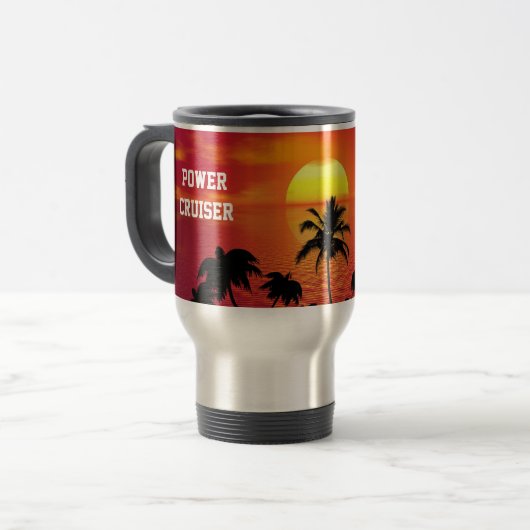 Mug De Voyage Vacances tropicales de croiseur de puissance de (Devant gauche)