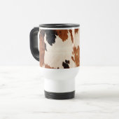 Mug De Voyage Vache blanche noire Brown occidentale (Devant gauche)