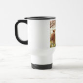 Mug De Voyage Vache des hautes terres mignonne, florale/printani (Gauche)