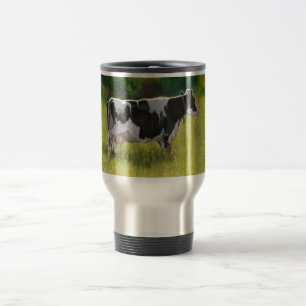 Mug De Voyage Vache laitière du Holstein : Peinture en pastel