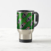 Mug De Voyage Vache Noël sur vert (Devant droit)